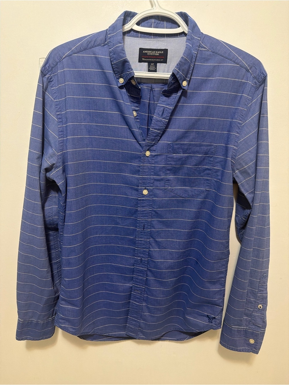 American Eagle Outfitters ladies Blue Striped Button-Down Shirt